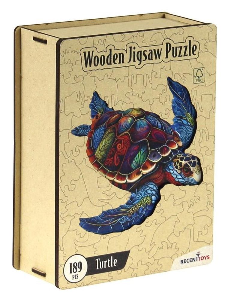 Recent Toys, żółw, puzzle drewniane, 189 elementów