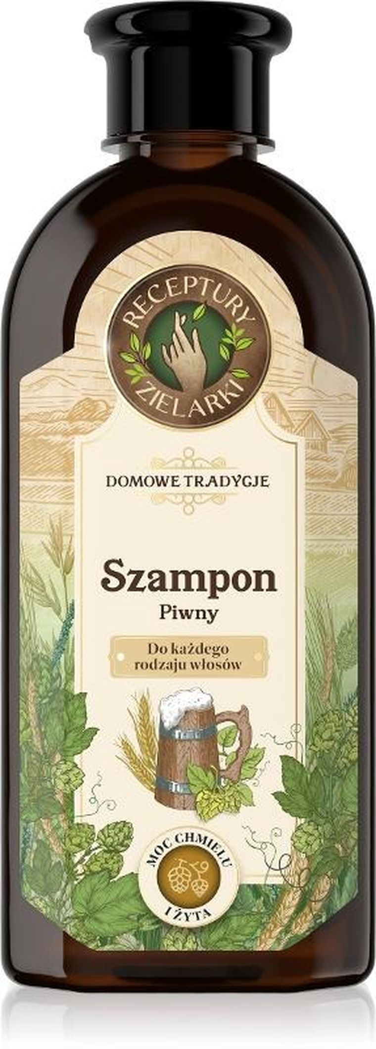 Receptury Zielarki, Domowe tradycje, szampon piwny do każdego rodzaju włosów, 350 ml
