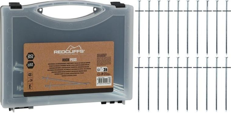 Redcliffs, śledzie do namiotu, metalowe w walizce, 23 cm, 20 szt.