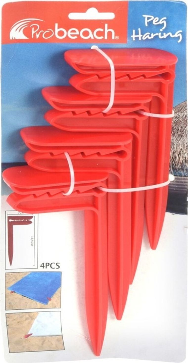 Redcliffs, Śledzie do ręcznika plażowego, czerwone, 4 szt.