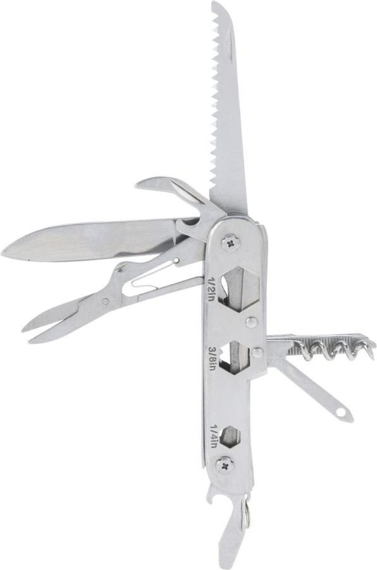 Redcliffs, zestaw survivalowy, turystyczny, scyzoryk, 15w1, srebrny