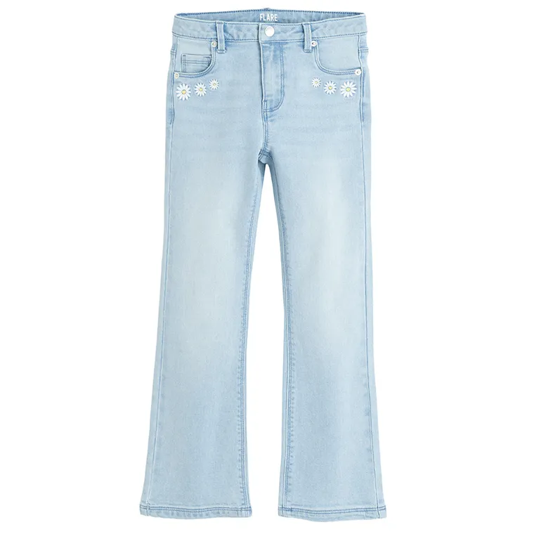 Regulowane jeansy flare z wysokim stanem Cool Club