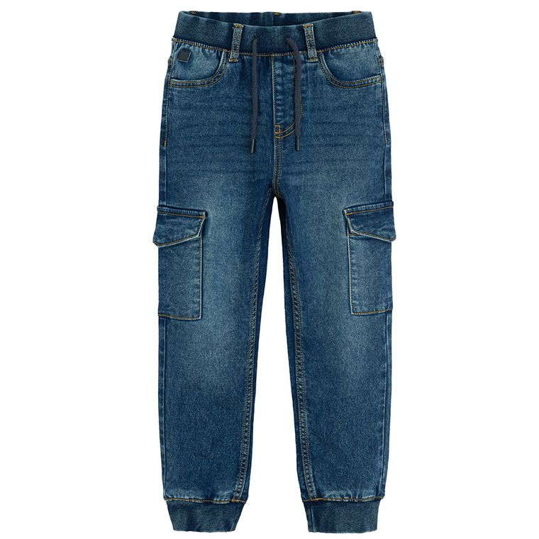 Regulowane jeansy pull on z przetarciami Cool Club