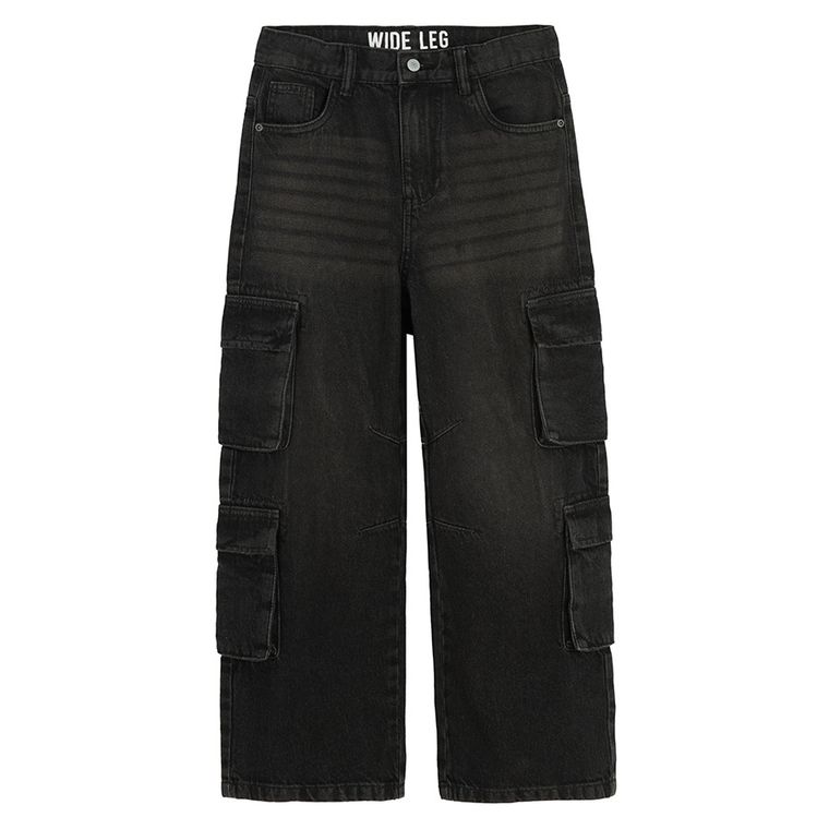 Regulowane jeansy wide leg z kieszeniami Cool Club