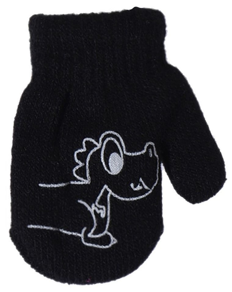 Rękawiczki chłopięce, czarne, Rak