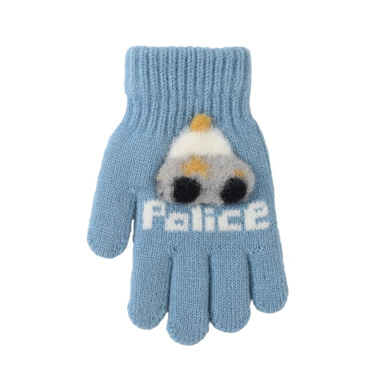 Rękawiczki chłopięce, niebieskie, Rak