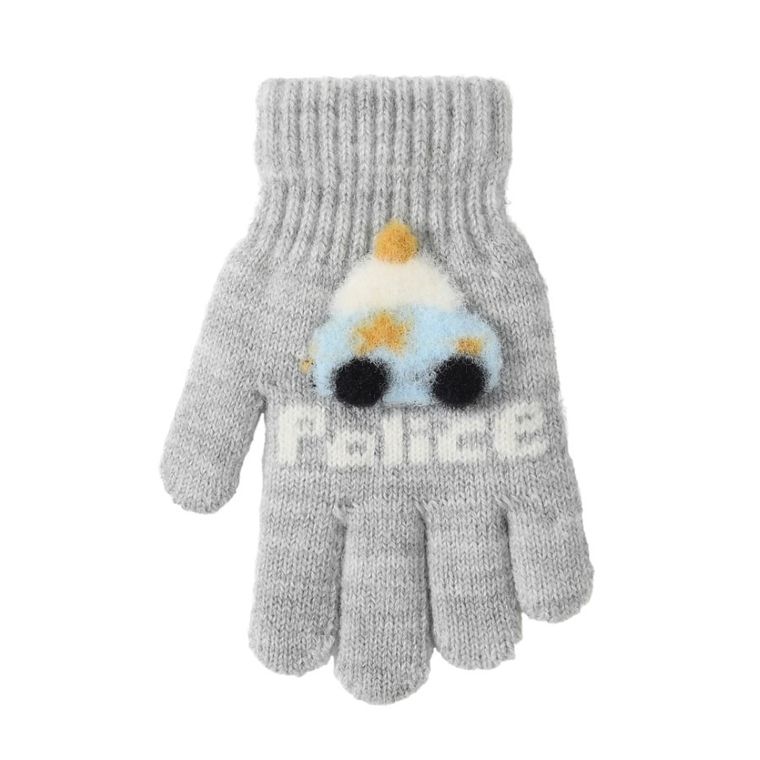 Rękawiczki chłopięce, szare, Rak