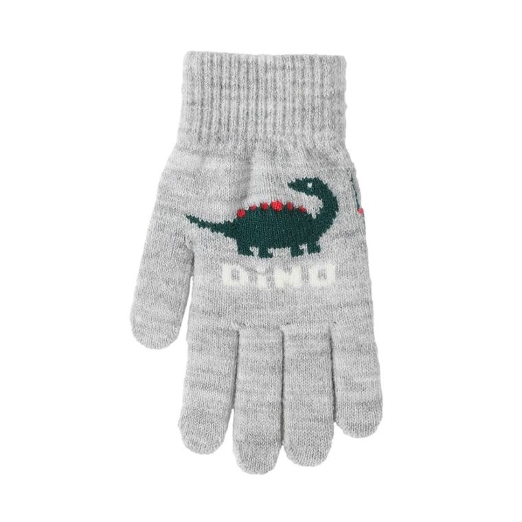 Rękawiczki chłopięce, szare, Rak