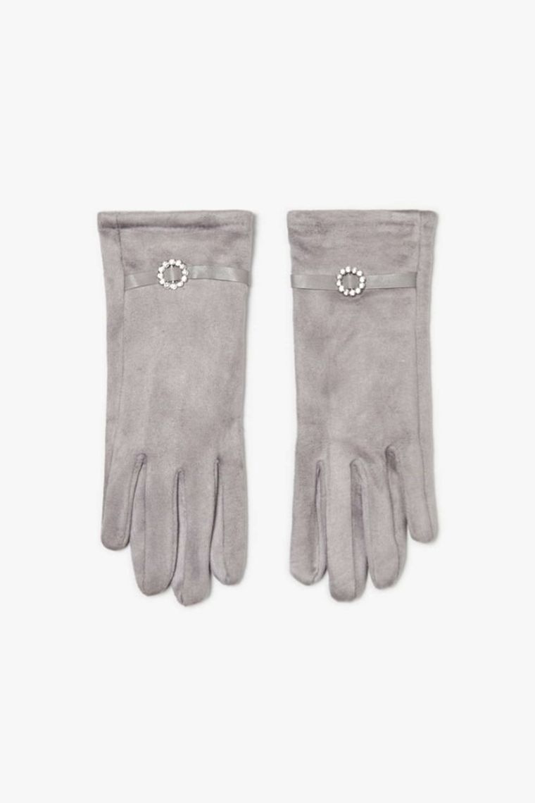 Rękawiczki damskie, szare, Moodo