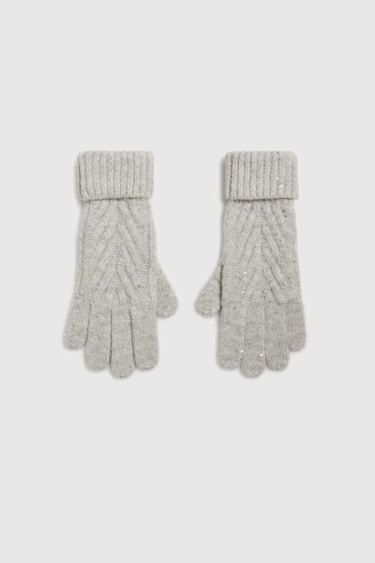 Rękawiczki damskie, szare, Moodo