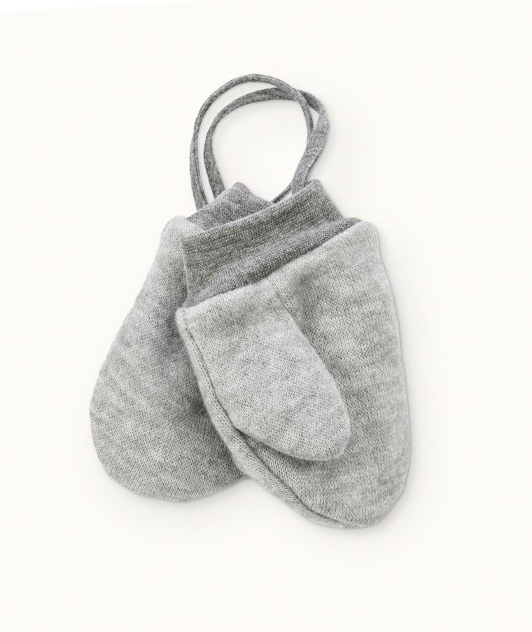 Rękawiczki dziecięce na sznurku, szare, Iltom