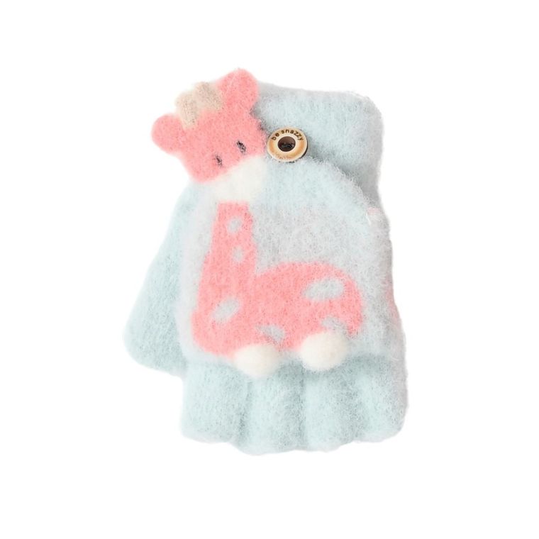 Rękawiczki dziewczęce bez palców, niebieskie, Rak