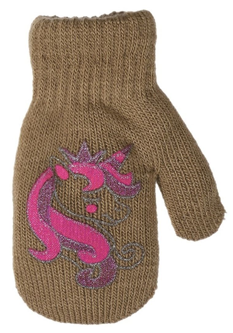Rękawiczki dziewczęce, beżowe, Rak
