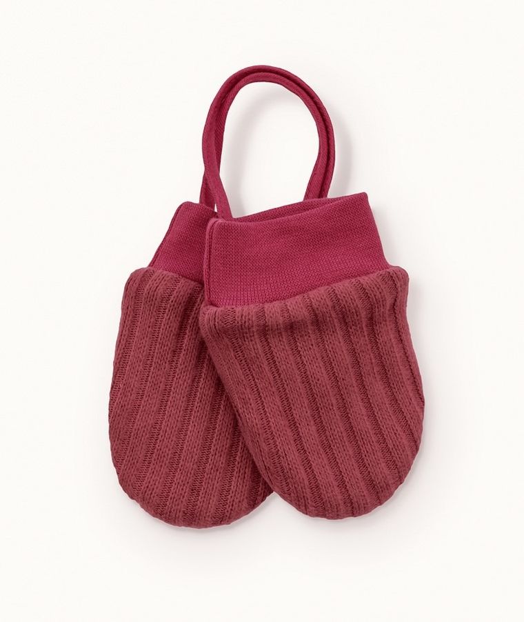 Rękawiczki dziewczęce na sznurku, czerwone, Iltom