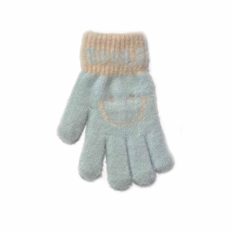 Rękawiczki dziewczęce, niebieskie, Rak