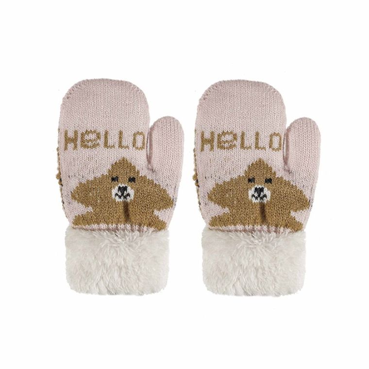 Rękawiczki dziewczęce, różowe, Rak