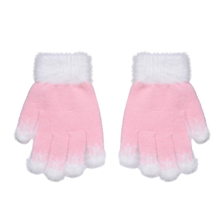 Rękawiczki dziewczęce, różowe, Rak