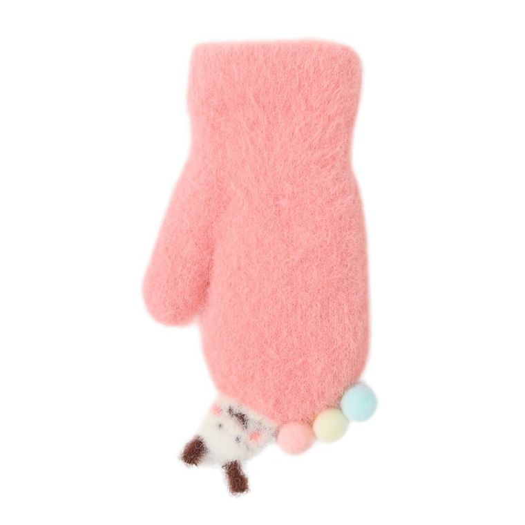 Rękawiczki dziewczęce, różowe, Rak