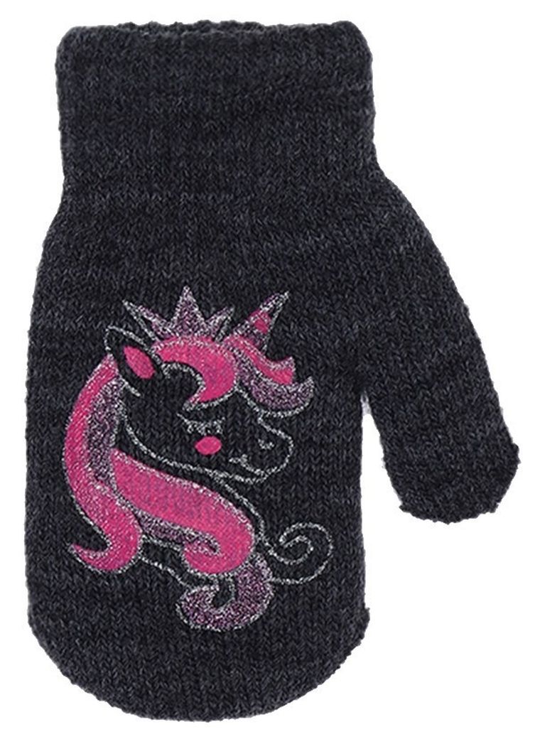 Rękawiczki dziewczęce, szare, Rak