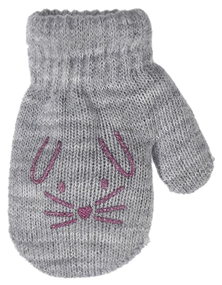 Rękawiczki dziewczęce, szare, Rak