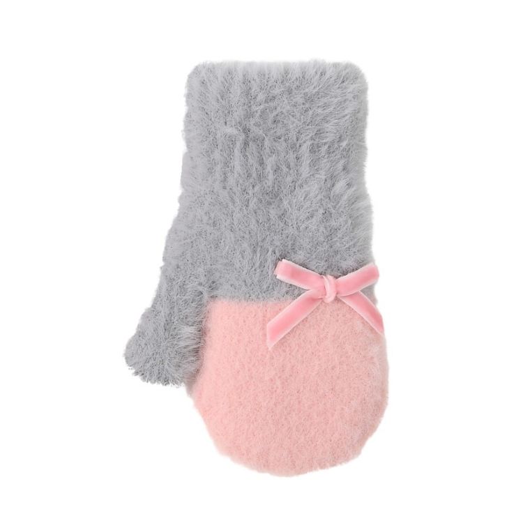 Rękawiczki dziewczęce, szare, Rak