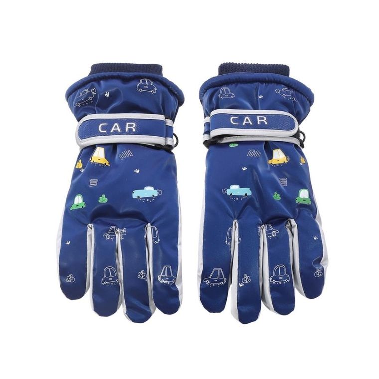 Rękawiczki narciarskie chłopięce, granatowe, Rak
