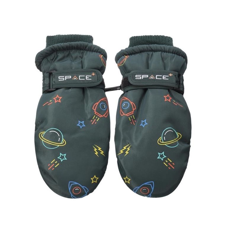 Rękawiczki narciarskie chłopięce, khaki, Rak