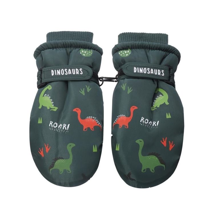 Rękawiczki narciarskie chłopięce, khaki, Rak