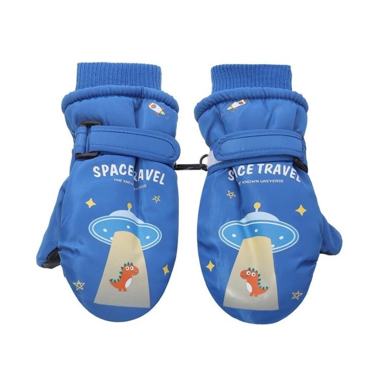 Rękawiczki narciarskie chłopięce, niebieskie, Rak