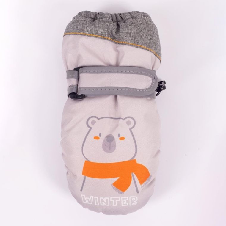 Rękawiczki narciarskie chłopięce, szare, Yoclub