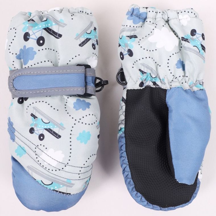 Rękawiczki narciarskie chłopięce, szare, Yoclub