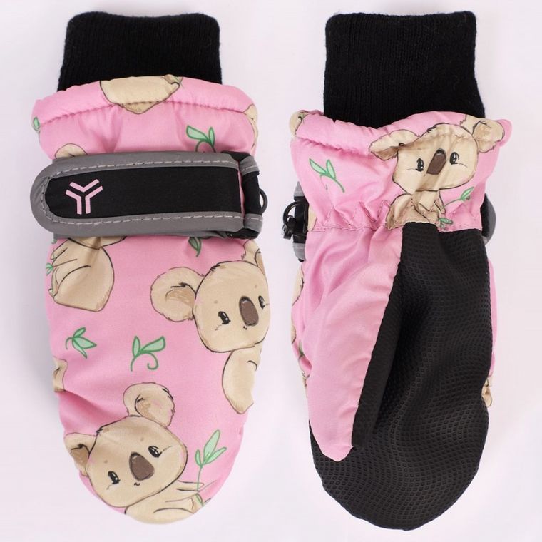 Rękawiczki narciarskie dziewczęce, różowe, Yoclub