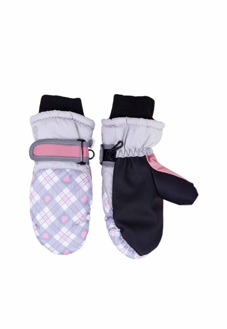 Rękawiczki narciarskie dziewczęce, szare, Yoclub