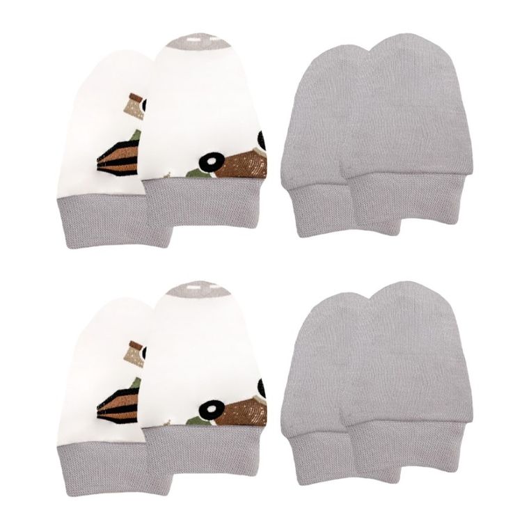 Rękawiczki niedrapki chłopięce, mix, zestaw, 4 szt., Nicol