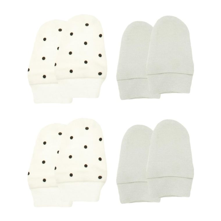 Rękawiczki niedrapki dziewczęce, mix, zestaw, 4 szt., Nicol