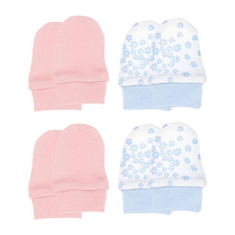 Rękawiczki niedrapki niemowlęce, mix, zestaw, 4 szt., Nicol