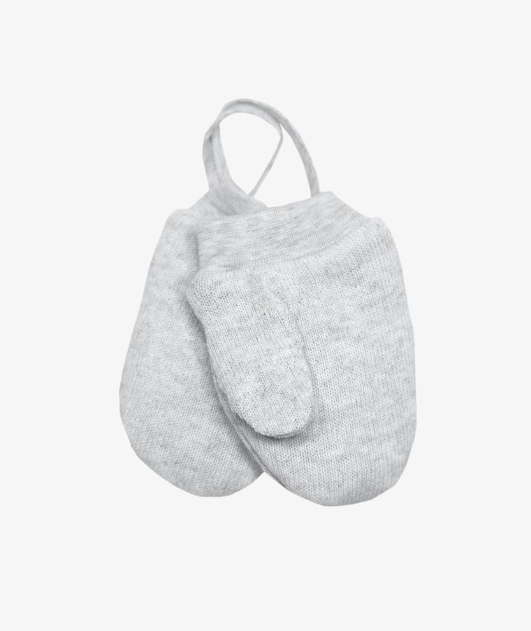 Rękawiczki zimowe niemowlęce na sznurku, szare, Iltom