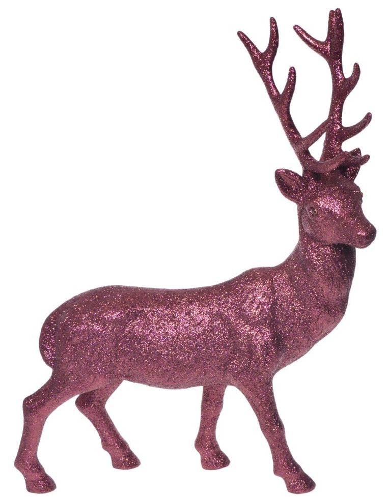 Renifer burgundowy, brokatowy, 29-7-40 cm