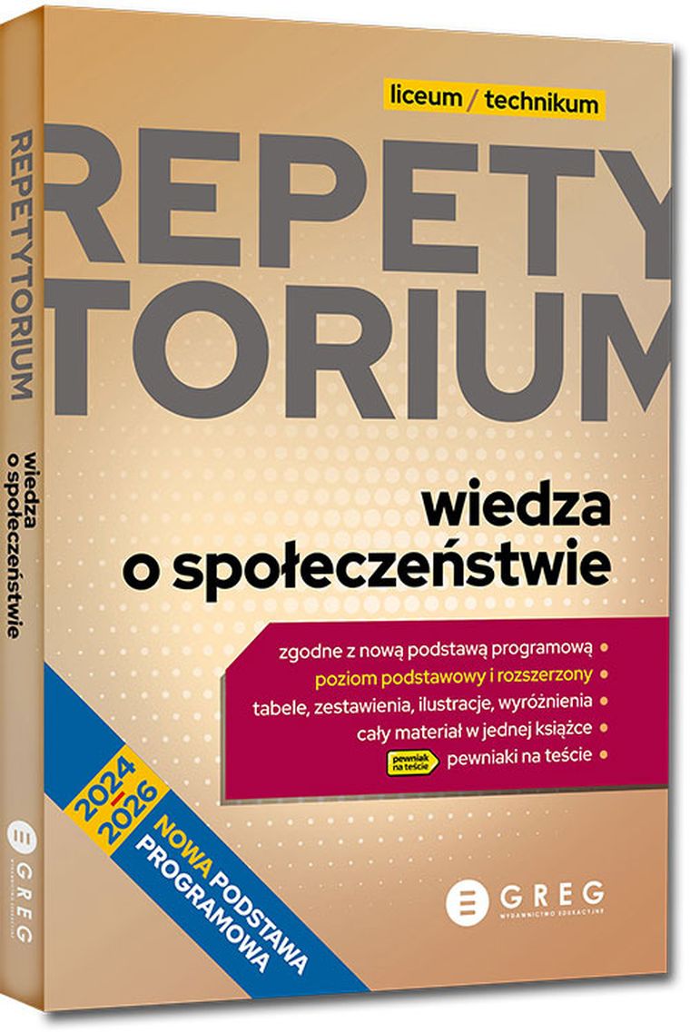 Repetytorium - liceum/technikum. Wiedza o społeczeństwie - 2024-2026