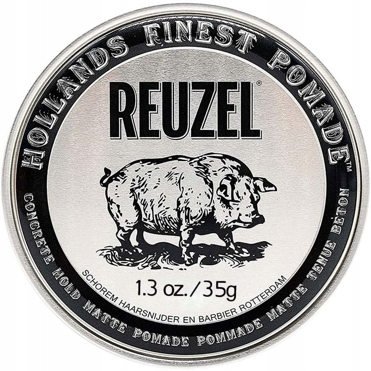 Reuzel, Hollands Finest Pomade Concrete Hold Matte, matująca pomada do włosów na bazie wody, 35g