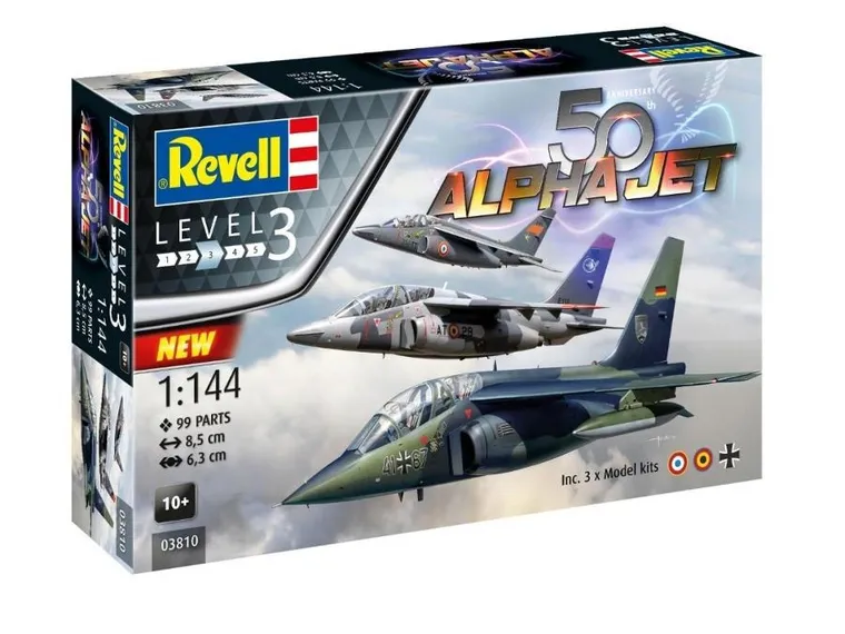 Revell, 50th Anniversary Alpha Jet, model samolotu do składania, 1:144