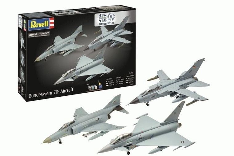 Revell, 70-years of Bundeswehr, F-4F Phantom II, model szybowców do składania, 1:32