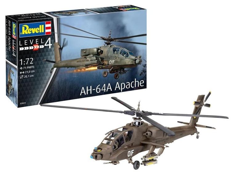 Revell, AH-64A Apache, helikopter, model do sklejania, 1:144