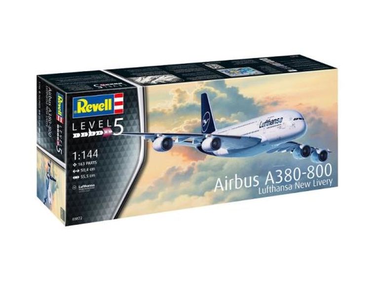 Revell, Airbus A380-800 Lufthansa New Livery, samolot, model do sklejania, skala 1:144