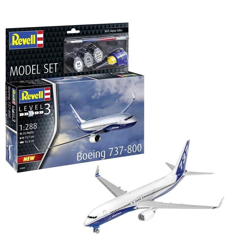 Revell, Boeing 737-800, model do sklejania, 63809, 1:288