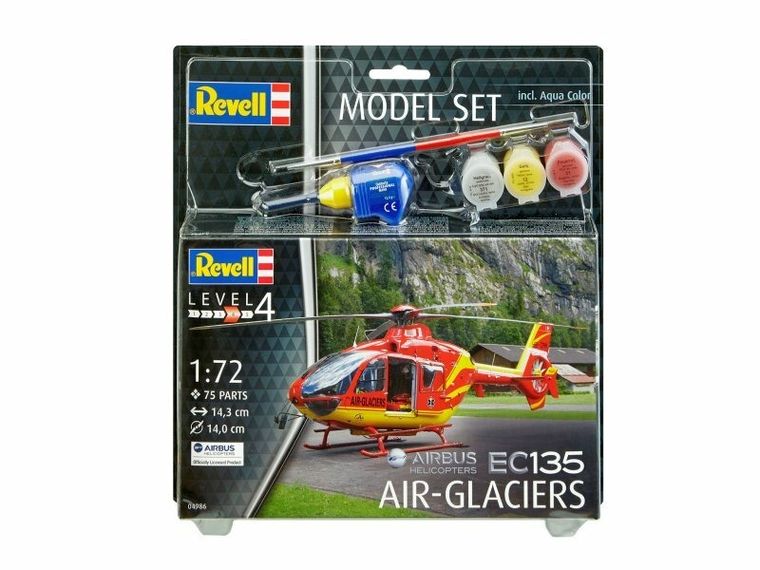 Revell, Ec 135 Air-Glaciers, model do sklejania, 1:72