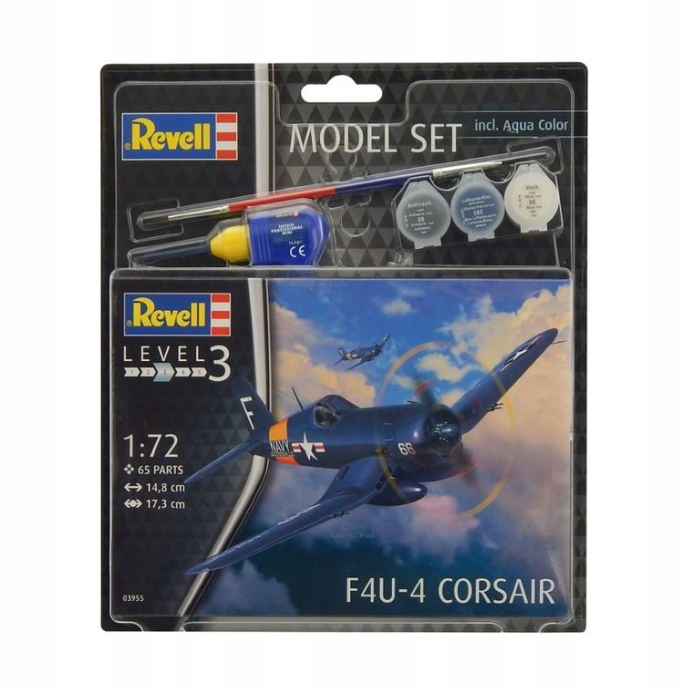 Revell, F4U-4 Corsair, model do sklejania z farbami, 1:72
