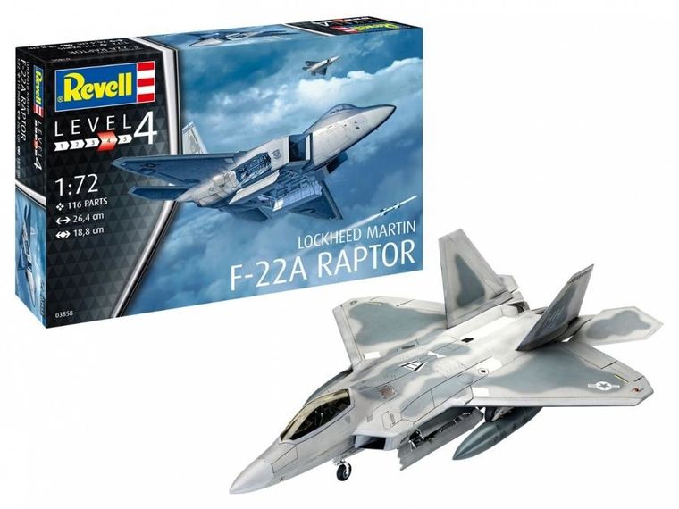 Revell, Lockheed Martin F-22A Raptor, samolot, model do sklejania