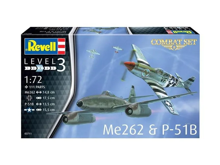 Revell, Me 262 & P-51B, samolot, model do sklejania, 1:72