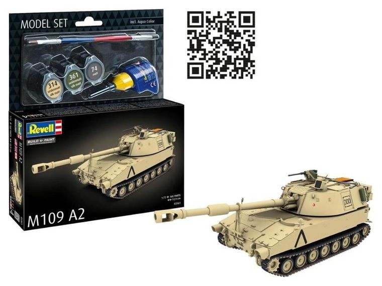 Revell, Model Set, M109 A2, model do sklejania z farbami